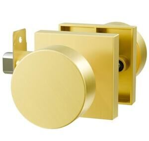 Gold Door Knob for Hallway, Closet and Bathroom Brushed Gold (1 Pack) Euvovito